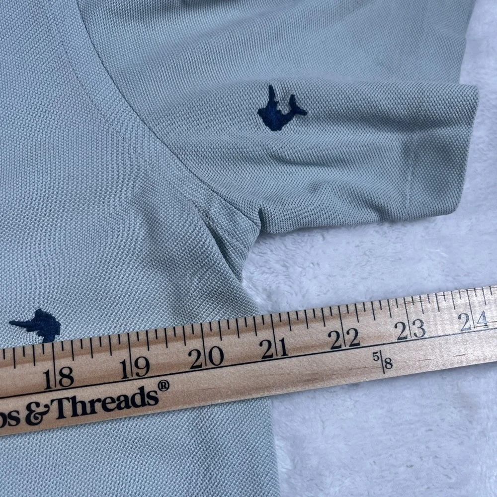 Men's Ralph Lauren Knit Oxford Polo Short Sleeve Blue Marlin‎ Pattern Size L
